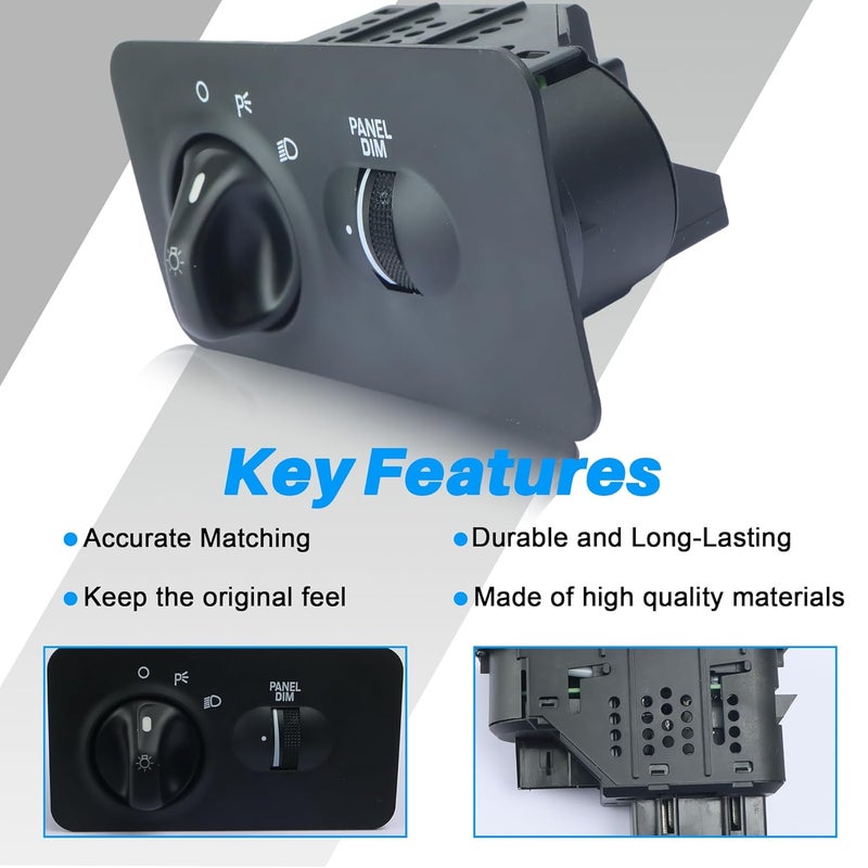 FEIMAOTUI 1S1833 Headlight Switch Fit for Ford F-250 F-350 F-450 F-550 Super Duty 1999-2000,for Ford F650 F750 Truck 2000-2005,for F800 Truck 1999,Replace F81Z-11654-AA 88924369 SWA41651 SW5226 - Image 3